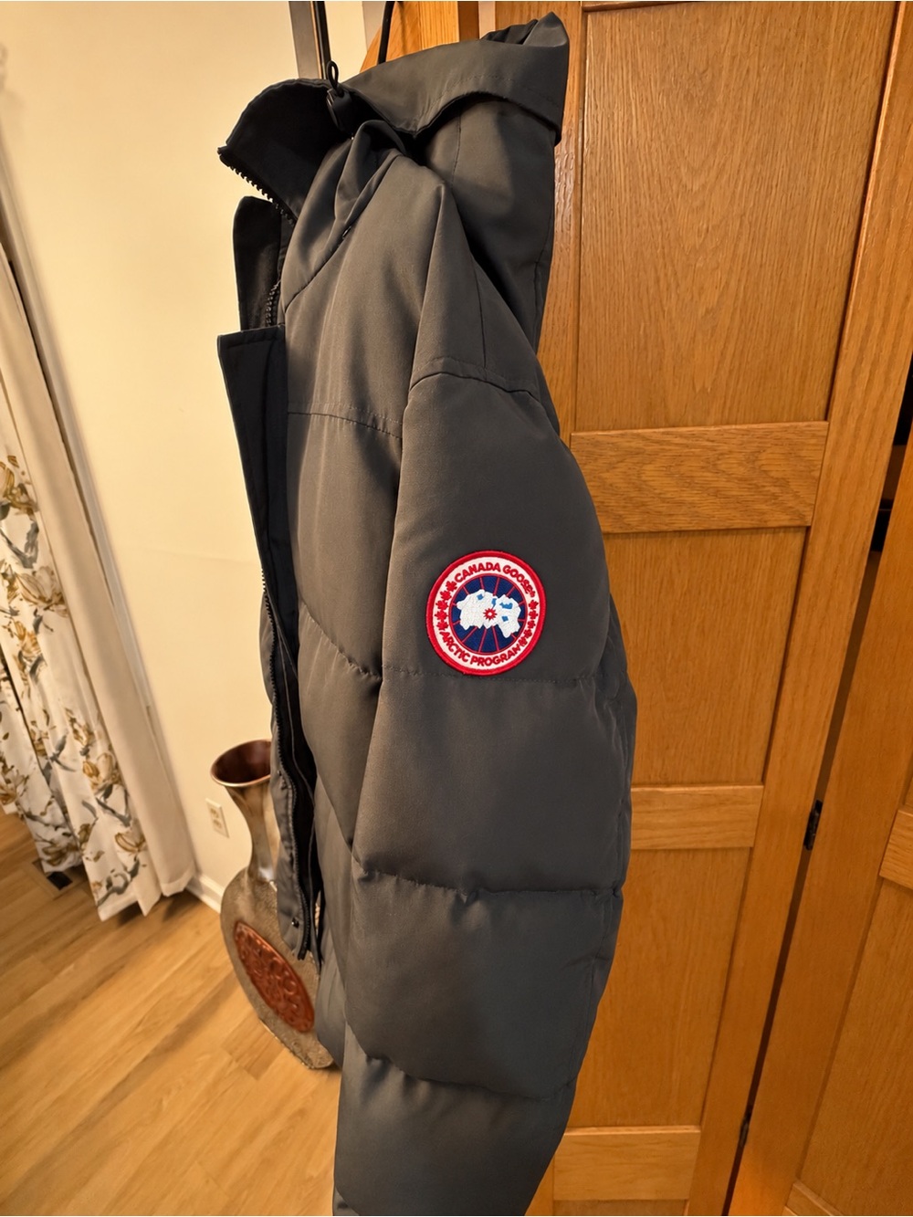 Canada Goose Charcoal Gray Hooded Puffer Coat